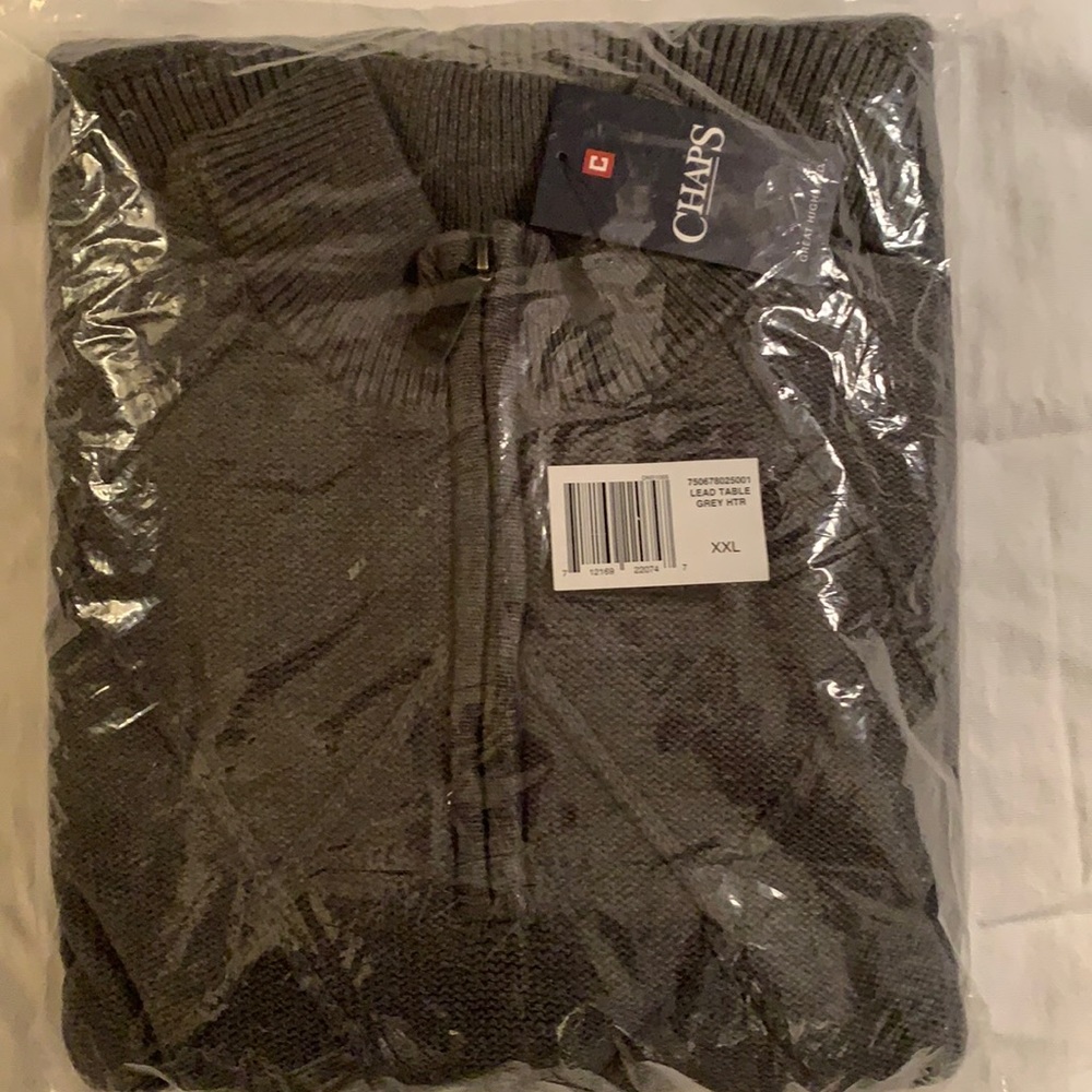 NEW in Package with Tags Men’s Chaps 1/4 Zip Sweater XXL